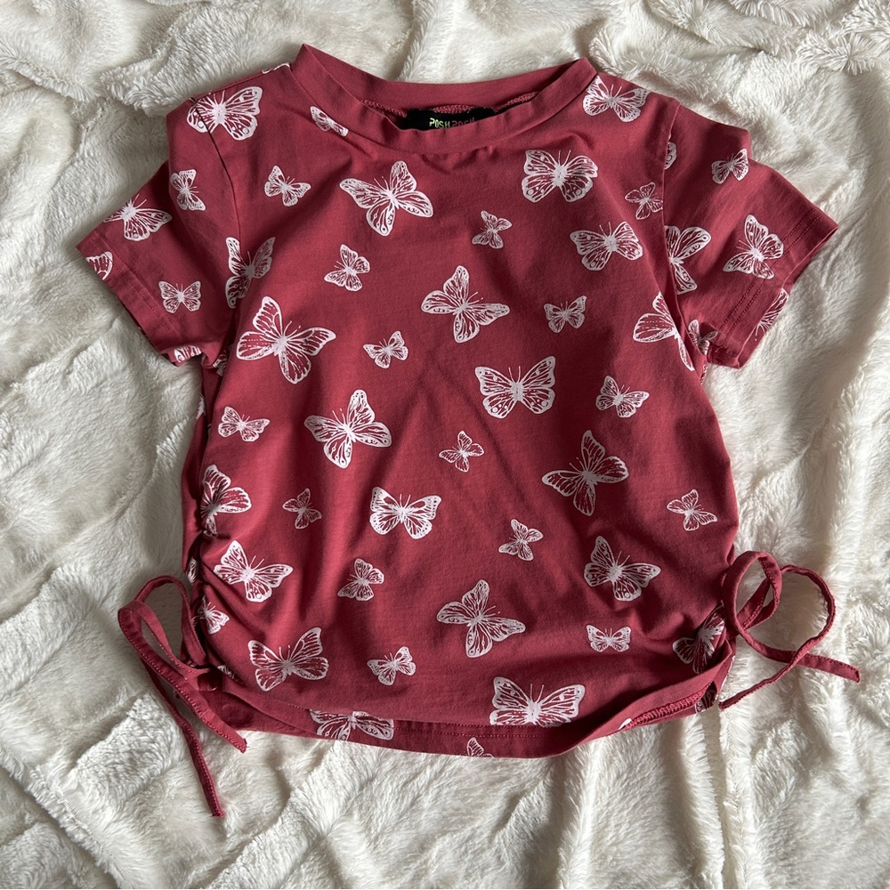 PoshPosh Maroon Butterfly Top Women’s XS